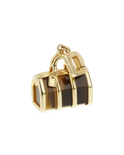 Louis Vuitton 18k Tiger Eye Bag Charm Pendant (authentic Pre-loved) In Gold