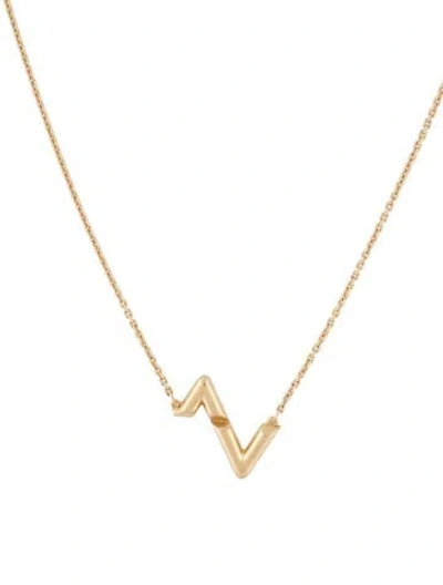 Pre-owned Louis Vuitton 18k Volt Upside Down Pendant Necklace, 16.75" In Multicolor