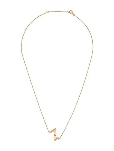 Pre-owned Louis Vuitton 18k Volt Upside Down Pendant Necklace, 17.5" In Multi