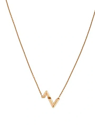 Pre-owned Louis Vuitton 18k Volt Upside Down Pendant Necklace, 17.75" In Multicolor