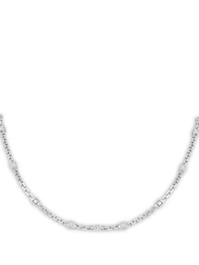 Pre-owned Louis Vuitton 18k White Gold Diamond Chain Necklace In Silver