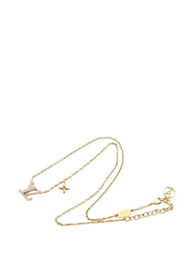 Pre-owned Louis Vuitton 1910s Logo-pendant Necklace In Gold