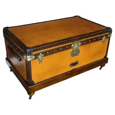 Pre-owned Louis Vuitton 1910s Orange  Steamer Trunk, 90 Cm Orange  Trunk