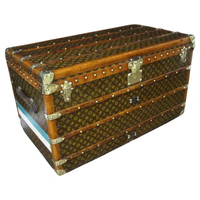 Pre-owned Louis Vuitton 1920's  Trunk In Monogram,  Steamer Trunk 100 Cm In Brown