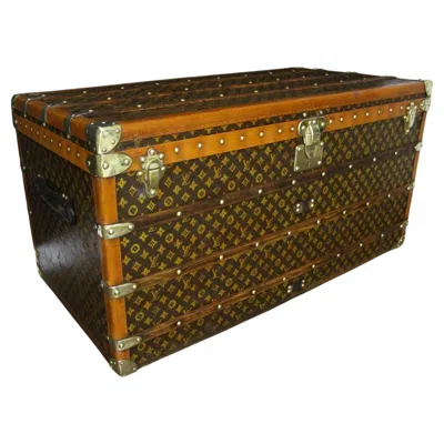 Pre-owned Louis Vuitton 1920's  Trunk In Monogram,  Steamer Trunk 110 Cm In Brown