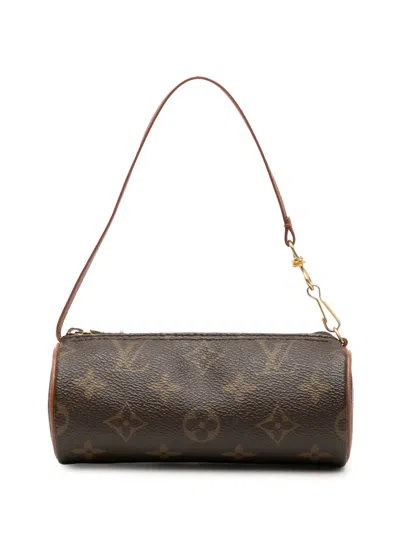 Pre-owned Louis Vuitton 1980-2021 Monogram Papillon Pochette Handbag In Brown
