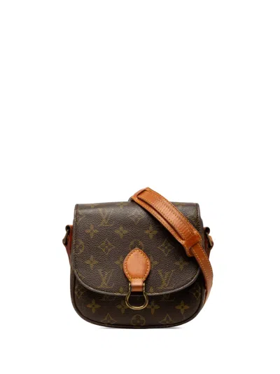 Pre-owned Louis Vuitton 1982 Monogram Saint Cloud Pm Crossbody Bag In Brown