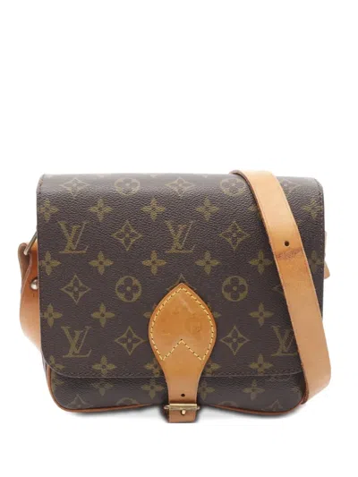 Pre-owned Louis Vuitton 1984 Cartouchière Mm Monogram Shoulder Bag In Brown