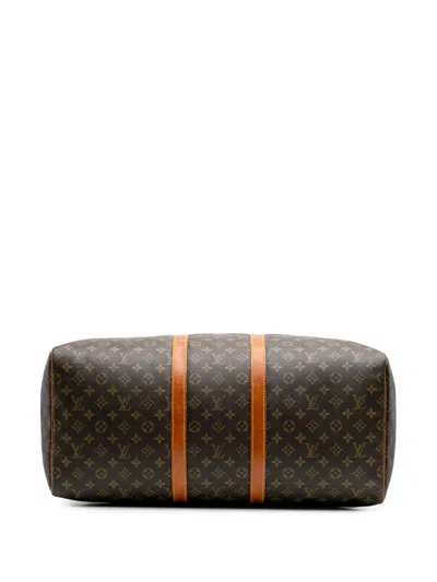 Pre-owned Louis Vuitton 1986 Monogram Keepall 55 Travel Bag In Brown