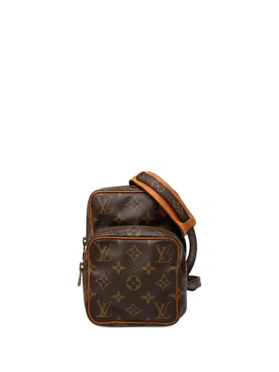 Pre-owned Louis Vuitton 1986 Monogram Mini Amazone Crossbody Bag In Brown