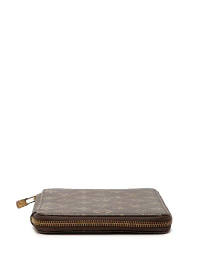 Pre-owned Louis Vuitton 1986 Monogram Zippy Agenda Cover In Brown