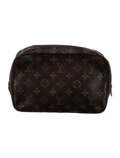 Pre-owned Louis Vuitton 1986 Trousse Toilette 23 Cosmetic Bag In Brown