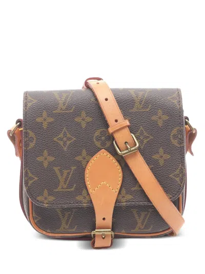 Pre-owned Louis Vuitton 1987 Cartesier Pm Monogram Shoulder Bag In Brown