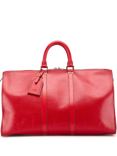 Pre-owned Louis Vuitton 1987 Epi Keepall 45 Travel Bag In Red
