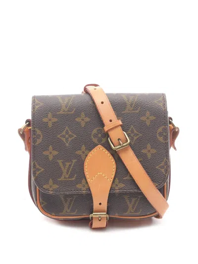 Pre-owned Louis Vuitton 1987 Monogram Cartouchiere Pm Crossbody Bag In Brown