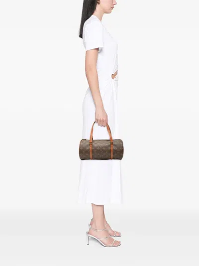 Pre-owned Louis Vuitton 1987 Monogram Papillon 30 Handbag In Brown