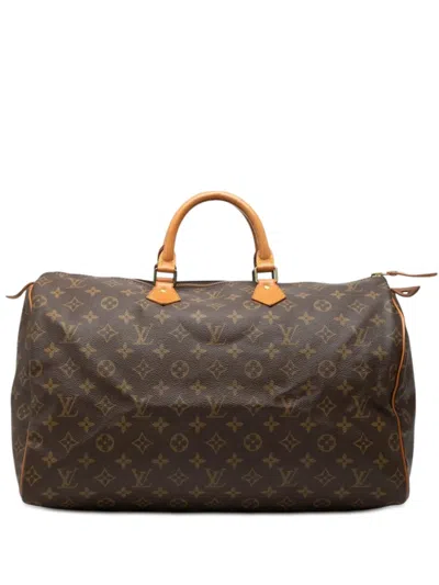 Pre-owned Louis Vuitton 1987 Monogram Speedy 40 Boston Bag In Brown