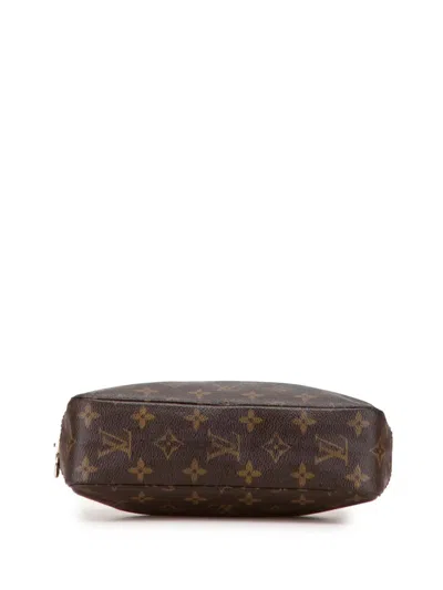 Pre-owned Louis Vuitton 1987 Monogram Trousse Toilette 23 Clutch Bag In Brown