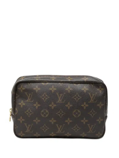 Pre-owned Louis Vuitton 1987 Monogram Trousse Toilette 23 Clutch Bag In Brown