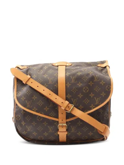 Pre-owned Louis Vuitton 1987 Saumur 35 Shoulder Bag In Brown