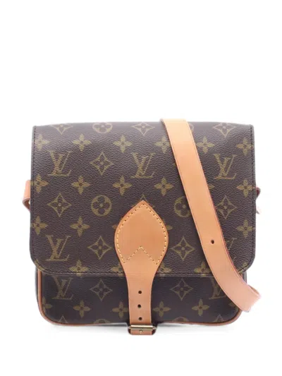 Pre-owned Louis Vuitton 1988 Cartesier Mm Monogram Crossbody Bag In Brown