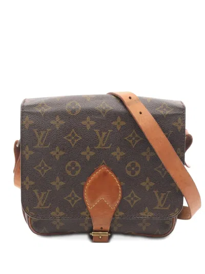 Pre-owned Louis Vuitton 1988 Cartesier Mm Shoulder Bag In Brown