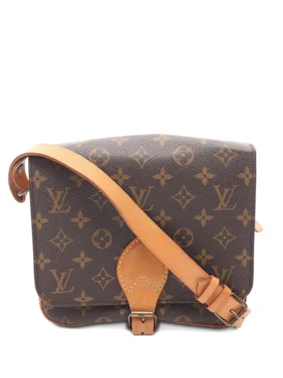 Pre-owned Louis Vuitton 1988 Cartesier Mm Shoulder Bag In Brown