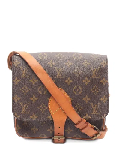 Pre-owned Louis Vuitton 1988 Cartesier Mm Shoulder Bag In Brown