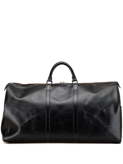 Pre-owned Louis Vuitton 1988 Epi Keepall 60 Travel Bag In Black