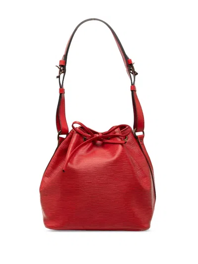 Pre-owned Louis Vuitton 1988 Epi Petit Noe Bucket Bag In Red