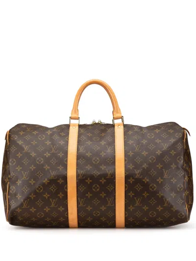 Pre-owned Louis Vuitton 1988 Monogram Keepall 50 Travel Bag In Brown