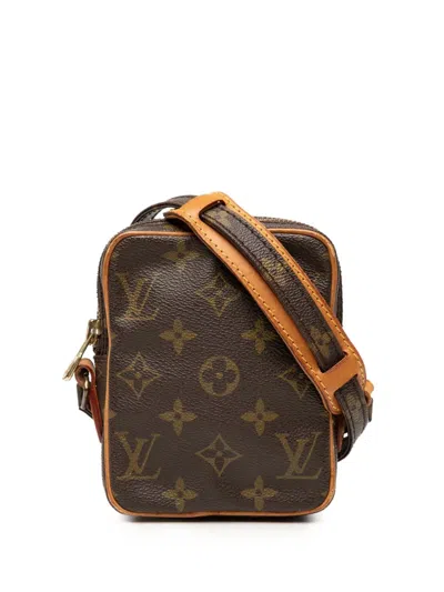 Pre-owned Louis Vuitton 1988 Monogram Mini Danube Crossbody Bag In Brown