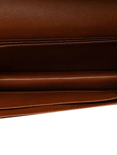 Pre-owned Louis Vuitton 1988 Monogram Pochette Dame Gm Clutch Bag In Brown