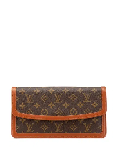Pre-owned Louis Vuitton 1988 Monogram Pochette Dame Pm Clutch Bag In Brown