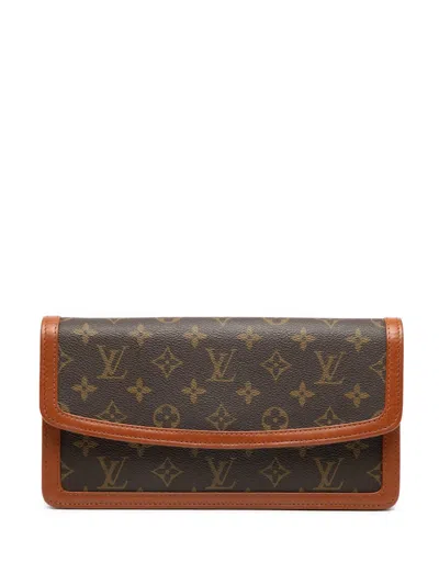 Pre-owned Louis Vuitton 1988 Monogram Pochette Dame Pm Clutch Bag In Brown