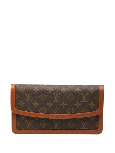 Pre-owned Louis Vuitton 1988 Monogram Pochette Dame Pm Clutch Bag In Brown