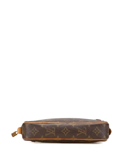 Pre-owned Louis Vuitton 1988 Monogram Pochette Marly Bandouliere Crossbody Bag In Brown