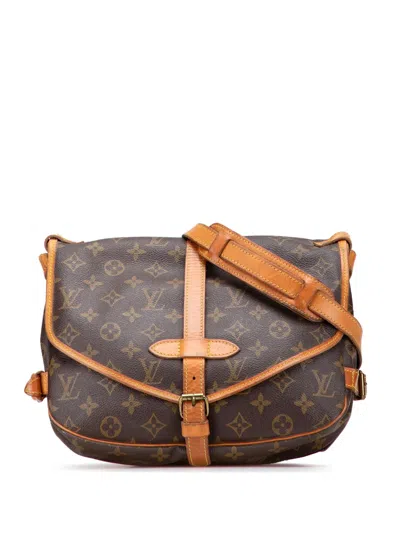 Pre-owned Louis Vuitton 1988 Monogram Saumur 30 Crossbody Bag In Brown