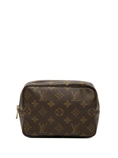 Pre-owned Louis Vuitton 1988 Monogram Trousse Toilette 18 Clutch Bag In Brown