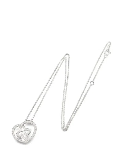 Pre-owned Louis Vuitton 1988 Pandantif Diamond Necklace In Silver