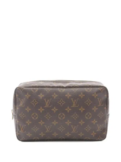 Pre-owned Louis Vuitton 1988 Truth 28 Monogram Makeup Bag In Brown