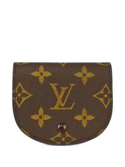 Pre-owned Louis Vuitton 1989 Gousset Coin Case Wallet In Brown