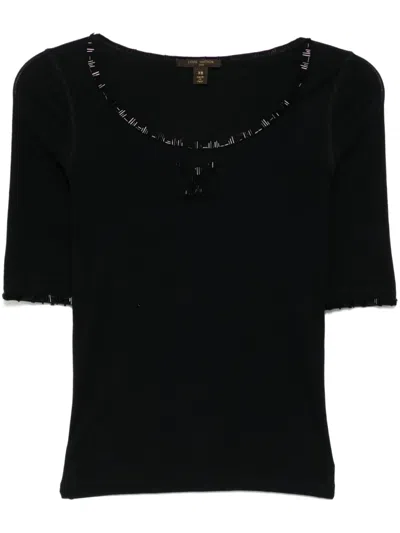 Pre-owned Louis Vuitton 1990-2000s Short Sleeve Top In Black