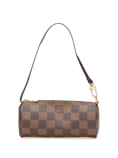 Pre-owned Louis Vuitton 1990-2010 Damier Ebene Papillon Pochette Handbag In Brown