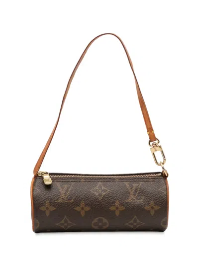 Pre-owned Louis Vuitton 1990-2010 Monogram Papillon Pochette Handbag In Brown