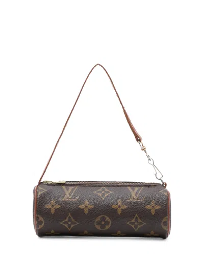 Pre-owned Louis Vuitton 1990-2010 Monogram Papillon Pochette Handbag In Brown