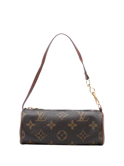 Pre-owned Louis Vuitton 1990-2010 Monogram Papillon Pochette Handbag In Brown