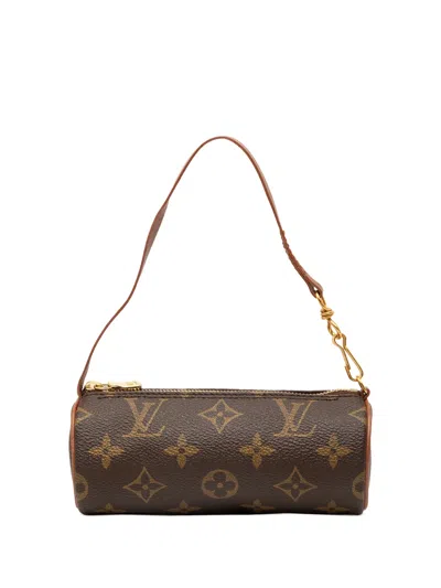 Pre-owned Louis Vuitton 1990-2010 Monogram Papillon Pochette Handbag In Brown