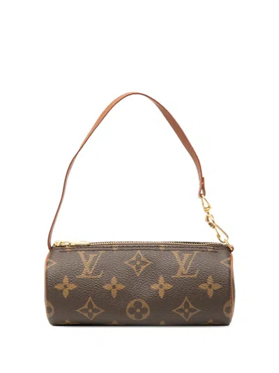 Pre-owned Louis Vuitton 1990-2010 Monogram Papillon Pochette Handbag In Brown