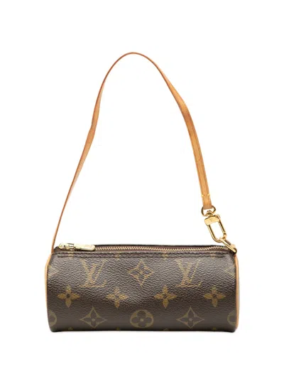 Pre-owned Louis Vuitton 1990-2010 Monogram Papillon Pochette Handbag In Brown